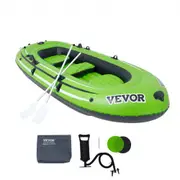 VEVOR Inflatable Boat, 5-Person Inflatable Fishing Boat, PVC Portable Boat Raft Kayak, 1158 mm Aluminum Oars, High-Output Pump, Fishing Rod Holders, a