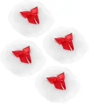 [Healeved] Christmas Series Swan Velvet Ribbon 4pcs Foundation Puff All-in-one Makeup Blender Suitable for Wet Dry Use
