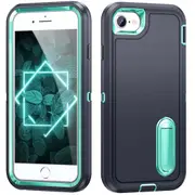 MCC Shockproof iPhone 16e Case Cover Heavy Duty with Stand Apple iPhone16e [Navy+Light Blue]