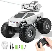 Remote Control Car, 2025 Upgrade 4WD Waterproof Cybertruck Toy RC Cars with Water Gun, 1:16 Scale All-Terrain Off-Road RC Pickup Truck, 2.4GHz Water RC Monster Truck Toys for Boys Girls Ages 6 7 8-12+