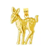 14K Gold Bambi Pendant