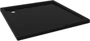 Modern Low Threshold Shower Base with Drain Opening, ABS Square Shower Pan Black 90x90 cm