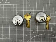 LOT OF 2 ILCO MORTISE CYLINDERS WITH KEYS, NEW OLD STOCK