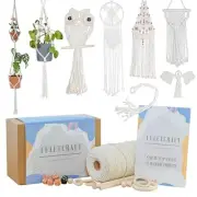 Macrame Kit for Beginners 153pc, 15 Projects Book, 164yd Cotton Macrame Cord,