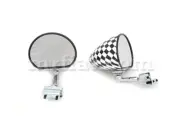 Fiat 500 600 Checkered Side View Mirror Set Shiny New