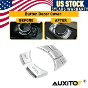 Silver 7-Button Decoration Trims For BMW Multimedia iDrive Knob Control Button (for: BMW)