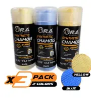 R.A. 3D Premium Fast Drying Shammy Towel for Car 3pack - Super Absorbent Chamois