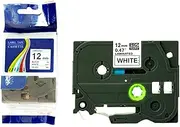 AZNPAC Black on White Label Tape Compatible with Brother TZ-231 TZ231 TZe231 Made for P-Touch Laminated Paper Sticker 12mm x 8m