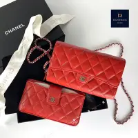 在飛比找Yahoo!奇摩拍賣優惠-【翰貝格名牌館】全新真品 CHANEL 紅色 菱格 荔枝 牛