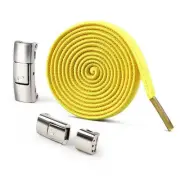 Yellow Elastic No Tie Boot Sneakers Flat Replacement Shoe Laces Strings #2001