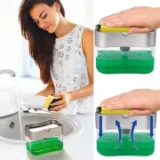 Dispensador de jabón líquido para platos con soporte de esponja para cocina