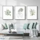 Botanical Girl Woman Themed Nature Canvas Set of 3 Black Framed Wall Art ↡
