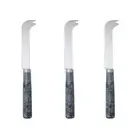 3x Davis & Waddell Nuvolo Marble Cheese/Pate Knife Spreader Slicer 19x3cm Grey