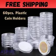60P Clear Plastic Coin Capsules, Silver Dollar Coin Holder, 40Mm Silver Coin ...