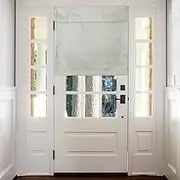 sourcing map Blackout Door Curtains, French Side Door Window Curtain for Privacy, Glass Patio Front Doors Sidelight Tie Up Shade, Stone Color, 26" x 28", 1 Panel