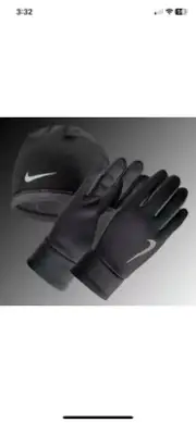 Nike Dri-Fit Thermal Running Hat and Glove Set Black/Anthracite L/XL.