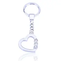 在飛比找樂天市場購物網優惠-創意鑰匙扣心形帶三鉆愛心實用鑰匙環鑰匙圈時尚小禮品