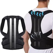 XS-5XL Plus Size Back Brace Posture Corrector Women Men Adjustable Full Back Support Hunchback Corrector Shoulder Straightener For Upper And Lower Back Pain Relief(X-Small)