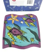 Sea Turtle Ceramic Tile Trivet Terri Kern Kitchen Decor Coastal Art Ocean NEW