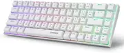HUO JI Portable 65% Mechanical Gaming Keyboard, E-YOOSO Z-686 Customizable Per-Key RGB Backlit, Compact 68 Keys Mini Wired Office Keyboard with Red Switch for Windows Laptop PC Mac - White