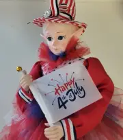 Cynthia Rowley 28" July 4th Flag Patriotic Elf Doll Americana Figure Girl 2025