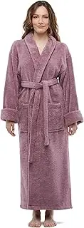 [ESKYMODE] Womens Soft Cotton Bathrobe, Ankle Length Long Women's Plush Towel Bath Robe