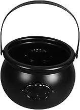 MERRYHAPY Witch Barrel Candy Halloween Food Decor Halloween Cookie Jar Small Candy Bowl Witch Calderon Pot Mini Plastic Cauldron Holiday Popcorn Bucket Plastic Black
