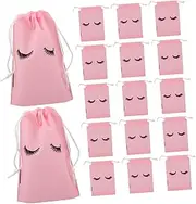 SHERCHPRY 50pcs Drawstring Eyelash Aftercare Pouches Durable Makeup Bags for Women for Travel Business Trips Daily Use Sturdy Construction for Lip Lash Essentials