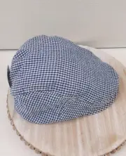 NewsBoy Kids Ages 3+ Cap Hat White Blue Stretch Back Summer Hat, Beach