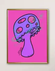 Holey Mushroom Print on Canvas Art by by Pan Dulce Modern Art