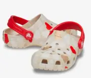 Crocs heart Valentine classic print clog Toddler girl C sz 10 ST
