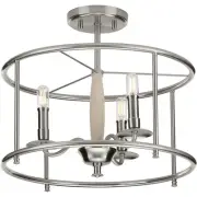 Progress Lighting P350150 Durrell 3 Light 16"W Semi-Flush Drum - Nickel