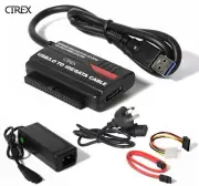 USB 3.0 to IDE SATA Converter Adapter Hard Drive 2.5" 3.5" HDD SSD Power Adapter