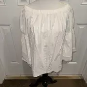 Loft Cream Cotton Peasant Top NWT Size XS