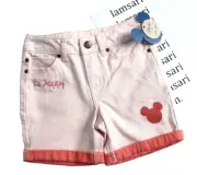Disney Junk Food Girls' Mickey Mouse Be Happy Jeans Shorts Size XS Peach NWT