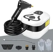 2500W Steam Cleaner for Home Use, 6-level Speed Adjustable Handle, 1.2L Handheld Car Steam Cleaner for Home Car Kitchen Furniture Floor, High Pressure Steam Machine with 4 Brush Heads White