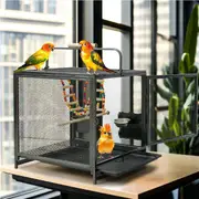 FIN Large Metal Flight Bird Cage Playpen Cage with Hammock Swing Toy &Removable Tray