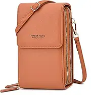 [BAG WIZARD] Women Crossbody Wallet Purse with Phone Holder Lightweight Touch Screen Bag Purse PU Leather RFID Blocking Purse