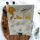 Snowflake Tablecloth Christmas Holiday Gold Shimmer 60" x84" Oval NOS