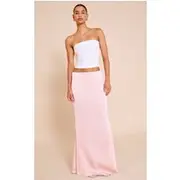 Pink Satin Floaty Maxi Skirt, Pink