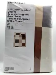 Ikea BRUNKRISSLA Full/Queen/Double Duvet cover + 2 pillowcases brown 104.906.92