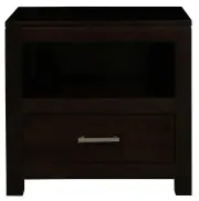 Paris 1 Drawer Solid Mahogany Timber Lamp Table (Chocolate)