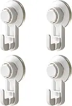 oolong 4pcs Suction Cup,Heavy Duty Strong Vacuum Cup Hanger,Wall Mount Single Hook up to 3kg,Reusable Powerful Waterproof Shower Hooks, Hook Key Holder Heavy Load Rack for Glass Door, Mirror, Tile