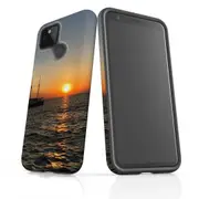 For Google Pixel 5 Case Armour Protective Cover Sailing Sunset