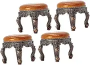 4pcs Miniature Round Stool Doll House Accessory Mini Furniture Adornments for 1:12 Scale