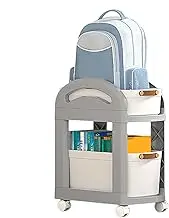 Generico Two Tier Under Desk Storage Cart, Multiple Functional Trolley With Wheels, Textbook Storage Trolley For Workplace, Bedroom, Classroom, Easy Storage Cart For Office And Home Organization