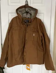Carhartt Relaxed Fit Washed Duck Sherpa Lined Utility Jacket Brown XL 0J3826-M