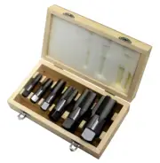 DWTPT1/4-1-1/4SET 6 Piece NPT Pipe Tap Set in Wooden Case (1/4 ", 3/8 ", 1/2 ",