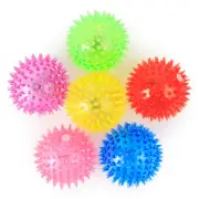 3PC Light up Spike balls Fetching Pets Dogs Play Toys Flashing Lights Squeaker
