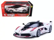 1/24 Bburago Ferrari Racing FXX-K #75 Diecast Model Car White 18-26301